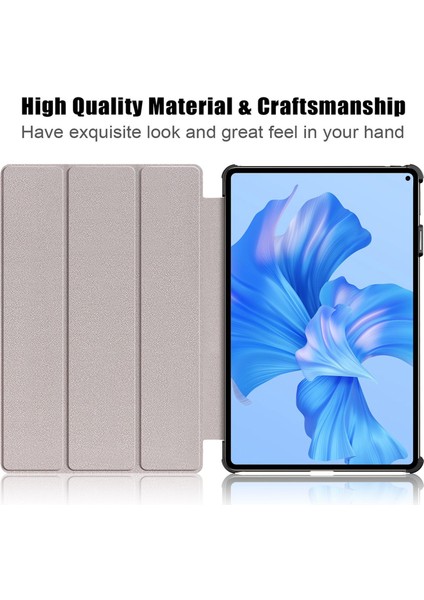 Huawei Matepad Pro 11 (2022) Için Koruyucu Kılıf Pu Deri Düz Renk Folyo Kapak Çevirin Üç Katlı Stand Tablet Koruyucu ile Otomatik Uyandırma/uyku-Gri (Yurt Dışından)