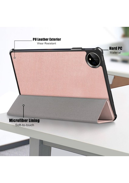 Huawei Matepad Pro 11 (2022) Için Koruyucu Kılıf Pu Deri Düz Renk Folyo Kapak Çevirin Üç Katlı Stand Tablet Koruyucu, Otomatik Uyandırma/uyku-Gül Altın (Yurt Dışından) indirimleri