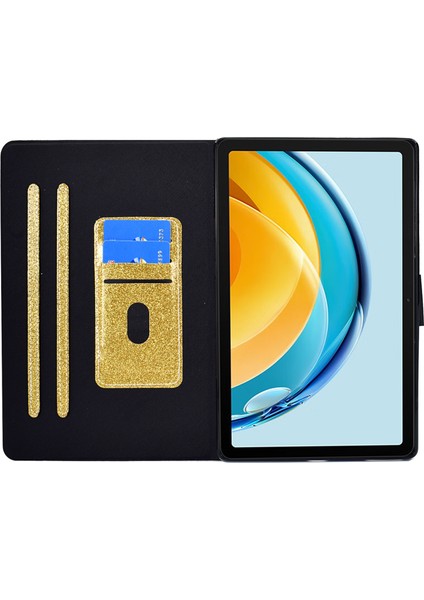 Huawei Matepad Se Için 10.4 Inç Darbeye Dayanıklı Kılıf Çizilmez Işıltılı Deri Kapak Tablet Kabuk-Sarı (Yurt Dışından)