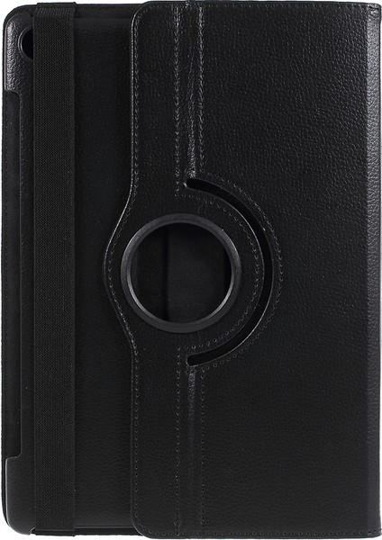 Huawei Mediapad M5 10/m5 10(Pro)-Siyah Için Döner Standlı Litchi Deri Deri Kılıf (Yurt Dışından)