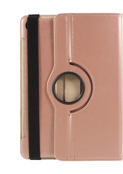 Huawei Mediapad M5 10/m5 10(Pro)-Rose Gold Için Döner Standlı Litchi Deri Deri Koruyucu Kılıf (Yurt Dışından)