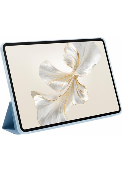 Honor Pad 9 Kılıf Çizilmez Pu+Silikon Üç Katlı Stand Tablet Kılıfı-Bebek Mavisi (Yurt Dışından)