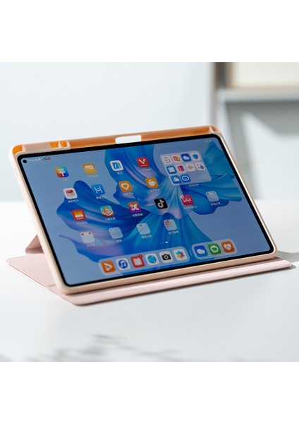 Huawei Matepad Pro 11(2022)/(2024)KILIF Tpu+Pu Deri+Arcylic Kalem Tutuculu Tablet Kılıfı-Pembe (Yurt Dışından)