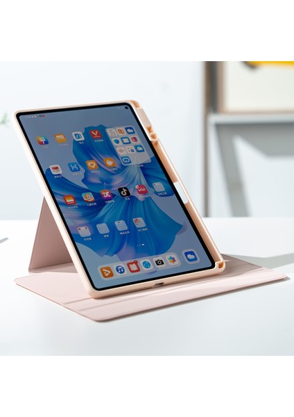 Huawei Matepad Pro 11(2022)/(2024)KILIF Tpu+Pu Deri+Arcylic Kalem Tutuculu Tablet Kılıfı-Pembe (Yurt Dışından)