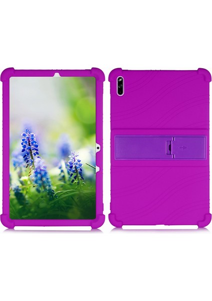 Huawei Matepad 10.4(2022)/BAH3-AN10 Anti-Damla Tablet Kapak Darbeye Dayanıklı Silikon Tablet Kılıfı Pc Kickstand-Mor (Yurt Dışından)