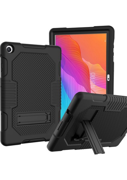 Kaydırmalı Kickstand Tasarımı Kontrast Renkli Pc+Tpu+Silikon Tablet Kılıfı Huawei Matepad T10S-TÜMÜ Siyah (Yurt Dışından)