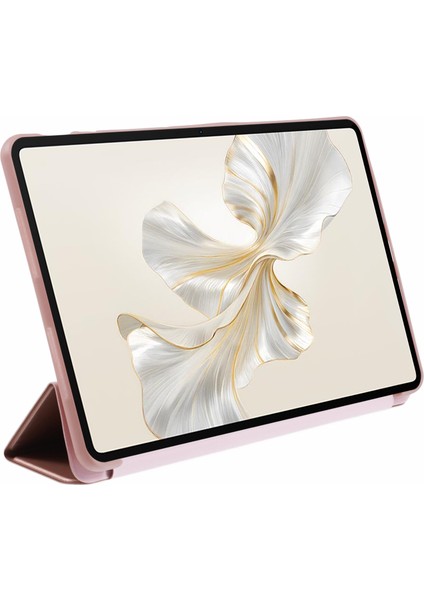 Honor Pad 9 Için Kılıf Çizilmez Pu+Silikon Üçe Katlanmış Stand Tablet Kapağı-Gül Altın (Yurt Dışından) fırsatları