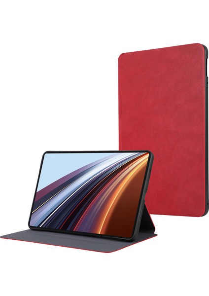 Honor Pad Gt Pro Için Darbeye Dayanıklı Kılıf Standlı Pu Deri Tablet Kılıfı-Kırmızı (Yurt Dışından)