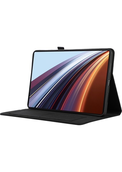 Honor Pad Gt Pro Için Deri Kılıf Kart Tutucu Kumaş Doku Tablet Standı Kapak-Siyah (Yurt Dışından)