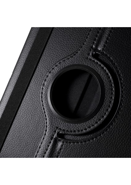 Huawei Mediapad T3 10 Litchi Deri Deri 360 Derece Döner Stand Çok Açılı Destek Tablet Kılıfı-Siyah (Yurt Dışından)