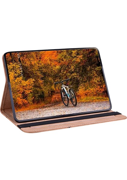 Honor Pad X8A Kılıf Desenli Baskılı Deri Tablet Kılıfı Kart Yuvalı-Şeftali Çiçeği (Yurt Dışından)