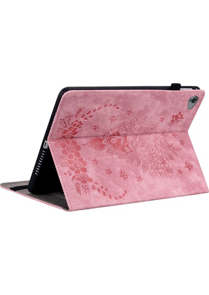 Koruyucu Kılıf Huawei Mediapad M5 Lite 10.1/mediapad C5 10 Baskılı Stand Pu Deri Kapak-Pembe (Yurt Dışından)