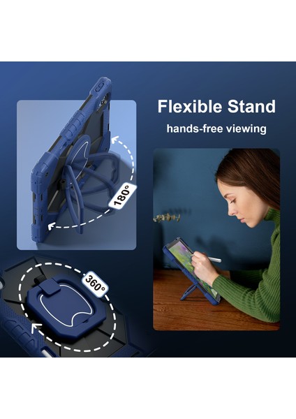 Huawei Matepad AIR(2024) Için Kılıf Silikon+Pc Kickstand Tablet Kapağı-Lacivert/siyah (Yurt Dışından)