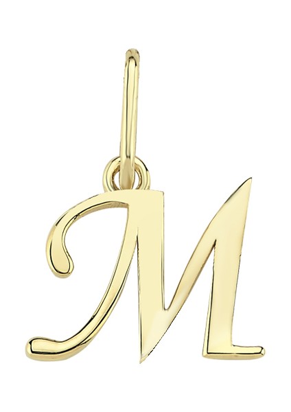 M Harfi Altın Kolye Ucu
