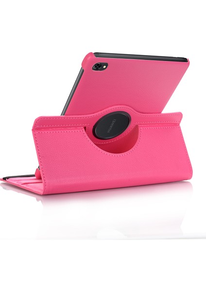 Huawei Mediapad M5 Lite 10/c5 10-Rose Için Döner Standlı Litchi Deri Deri Tablet Kılıfı (Yurt Dışından)
