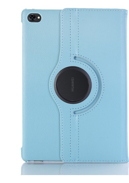 Huawei Mediapad M5 Lite 10/c5 10-Bebek Mavisi Için Döner Standlı Litchi Deri Deri Tablet Kapak Kılıf (Yurt Dışından)