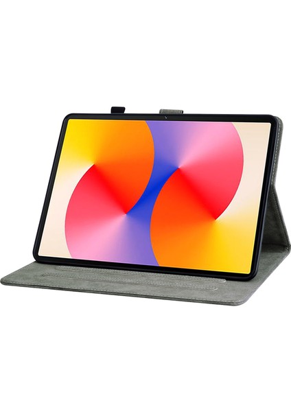 Huawei Matepad Se 11 Tablet Kılıfları Için Kaplan Baskı Kaymaz Koruyucu Pu Deri Kapak-Kırmızı (Yurt Dışından)