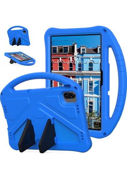 Honor Pad X8A/INFINIX Xpad Kılıf Eva Tablet Kapak Saplı Kickstand Çocuk Dostu-Mavi (Yurt Dışından)