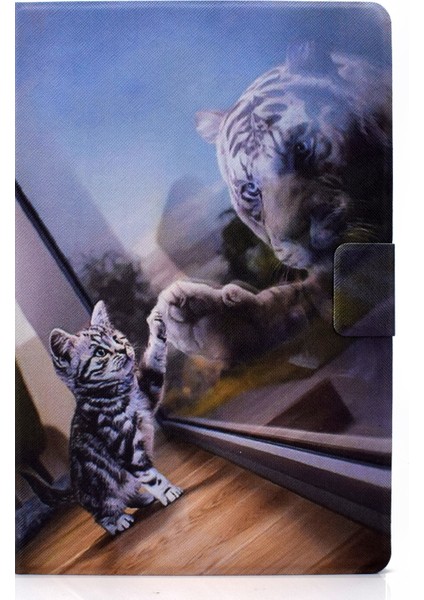 Huawei Matepad T10S/T10-CAT ve Tiger Için Tpu+Pu Deri Desen Baskı Standı Tablet Kılıfı (Yurt Dışından)