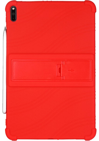 Huawei Matepad Pro 10.8(2021)MRR-W19 Darbeye Dayanıklı Silikon Tablet Kılıfı Pc Kickstand Koruyucu Kapak-Kırmızı (Yurt Dışından) fiyatları