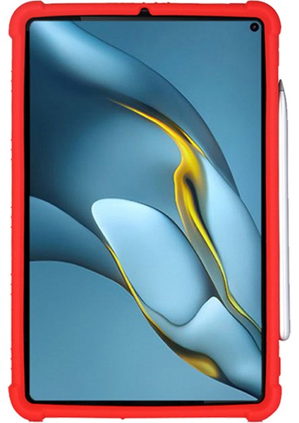Huawei Matepad Pro 10.8(2021)MRR-W19 Darbeye Dayanıklı Silikon Tablet Kılıfı Pc Kickstand Koruyucu Kapak-Kırmızı (Yurt Dışından) modelleri