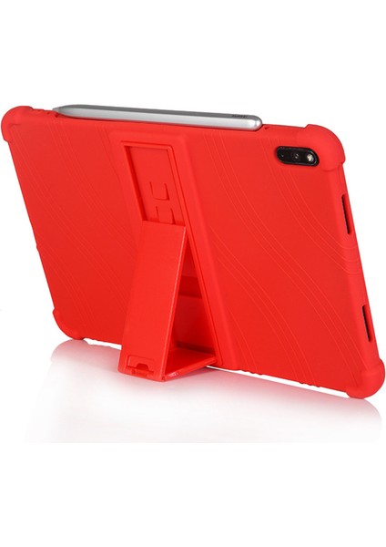 Huawei Matepad Pro 10.8(2021)MRR-W19 Darbeye Dayanıklı Silikon Tablet Kılıfı Pc Kickstand Koruyucu Kapak-Kırmızı (Yurt Dışından) fırsatları