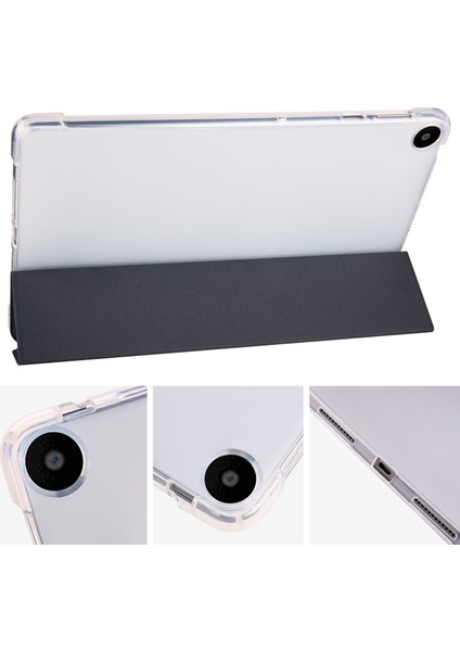 Huawei Matepad Se Için 10.4-Inç Kılıf Üç Katlı Stand Tablet Pu Deri Kapak ile Kalem Yuvası-Siyah (Yurt Dışından)