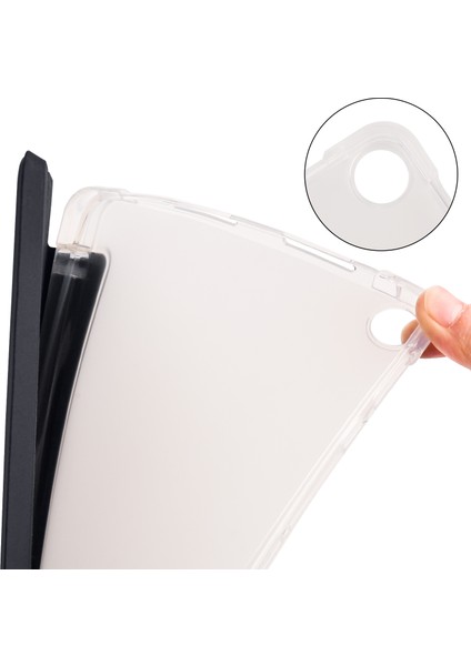 Huawei Matepad Se Için 10.4-Inç Kılıf Üç Katlı Stand Tablet Pu Deri Kapak ile Kalem Yuvası-Siyah (Yurt Dışından)