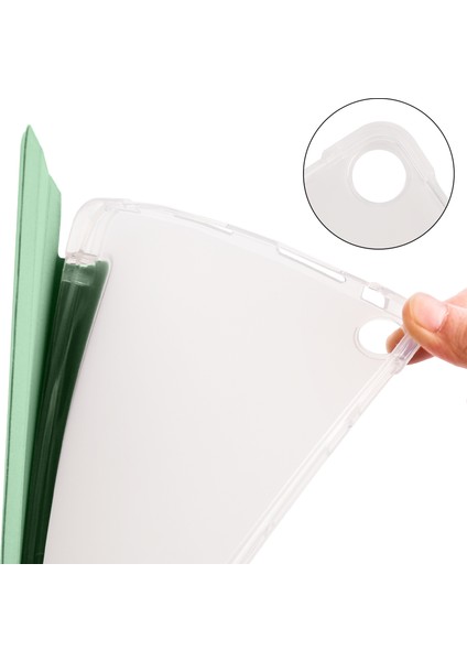 Huawei Matepad Se Için 10.4-Inç Kılıf Üç Katlı Standı Tablet Pu Deri Kapak ile Kalem Yuvası-Matcha Yeşil (Yurt Dışından)