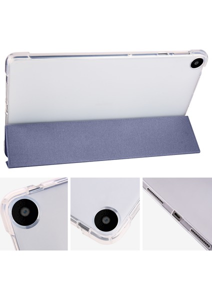 Huawei Matepad Se Için 10.4-Inç Kılıf Üç Katlı Stand Tablet Pu Deri Kapak ile Kalem Yuvası-Mor (Yurt Dışından)