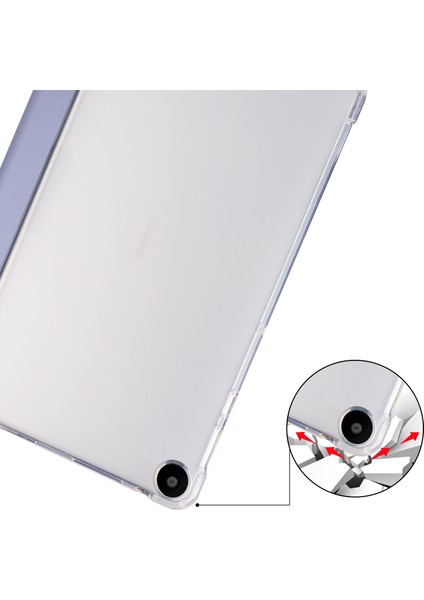Huawei Matepad Se Için 10.4-Inç Kılıf Üç Katlı Stand Tablet Pu Deri Kapak ile Kalem Yuvası-Mor (Yurt Dışından)