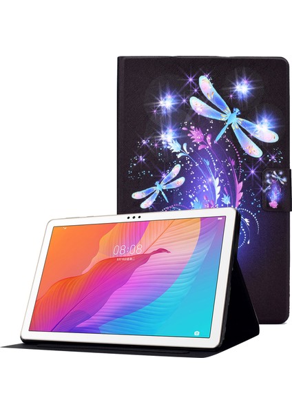 Huawei Matepad T 10 9.7 Inç/t 10S 10.1 Inç/tadını Çıkarın Tablet 2 10.1 Inç/honor Pad X6 9.7 Inç/6 10.1 Inç Desen Baskı Deri Kılıf Kart Yuvaları Tablet Kabuğu (Yurt Dışından)