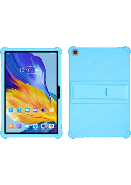 Honor Pad 7 10.1-Inç 2020 Için Yumuşak Silikon Kapak, Pc Kickstand Tasarımlı Tablet Koruyucu Kılıf-Gök Mavisi (Yurt Dışından)