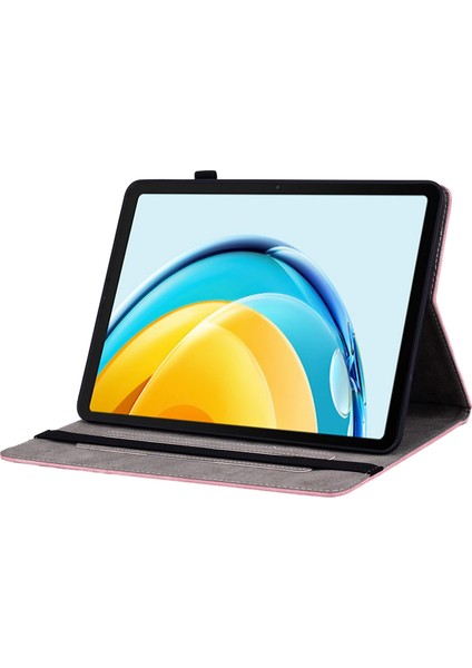Huawei Matepad Se Için 10.4-Inç Anti-Toz Tablet Kılıfı Pu Deri + Tpu Kabuk Baskılı Tasarım Standı Kapak-Pembe (Yurt Dışından)