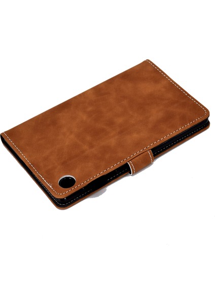 Huawei Matepad T8-Brown Için Kart Yuvalı Deri Stand Kılıfı (Yurt Dışından)
