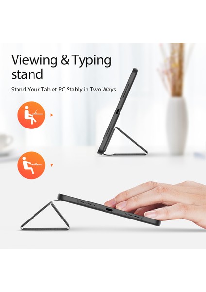 Dux Ducıs Domo Serisi Honor Pad 9 Kılıf Üç Katlı Stand Pu Deri Koruyucu Tablet Kapağı-Siyah (Yurt Dışından)