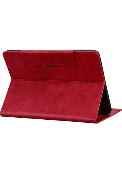 Honor Pad 9 Için Koruyucu Kılıf Pu Deri Standı Tablet Kapağı Manyetik Toka Ile-Kırmızı (Yurt Dışından)