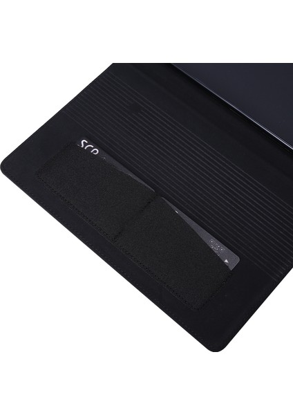 Huawei Matepad Se 11 Için Deri Kılıf Kart Tutucu Kumaş Doku Tablet Standı Kapak-Siyah (Yurt Dışından)