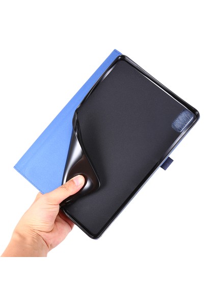 Huawei Matepad Se 11 Için Deri Kılıf Kart Tutucu Kumaş Doku Tablet Standı Kapak-Mavi (Yurt Dışından)