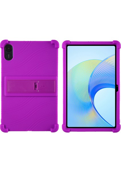 Honor Pad X9 ELN-W09 Yumuşak Silikon Tablet Kılıfı Pc Kickstand Koruyucu Tablet Kapağı-Mor (Yurt Dışından)