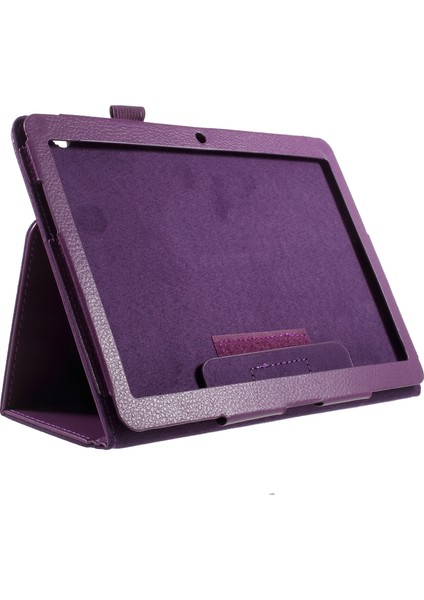 Katlanabilir Stand Pu Deri Kart Yuvası Koruyucu Tablet Kapağı Huawei Mediapad T3 10 Inç-Mor (Yurt Dışından)