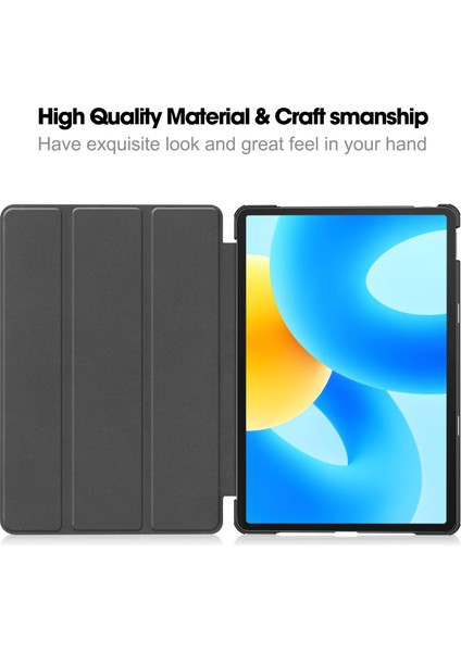 Huawei Matepad 11.5 Için Üç Katlı Stand Tablet Kılıfı Otomatik Uyandırma/uyku Tablet Deri Kapak-Siyah (Yurt Dışından)