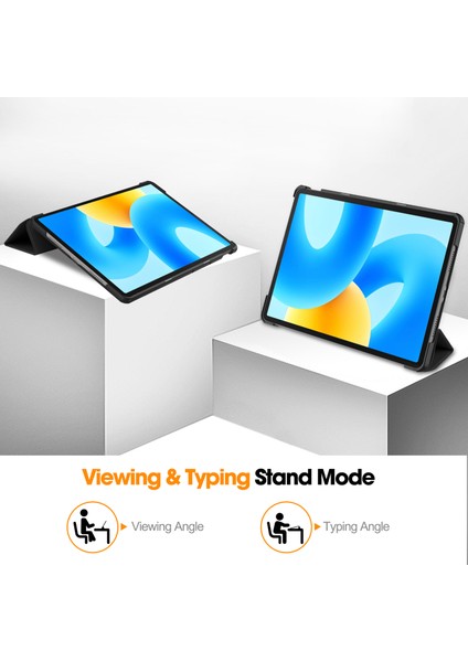 Huawei Matepad 11.5 Için Üç Katlı Stand Tablet Kılıfı Otomatik Uyandırma/uyku Tablet Deri Kapak-Siyah (Yurt Dışından)