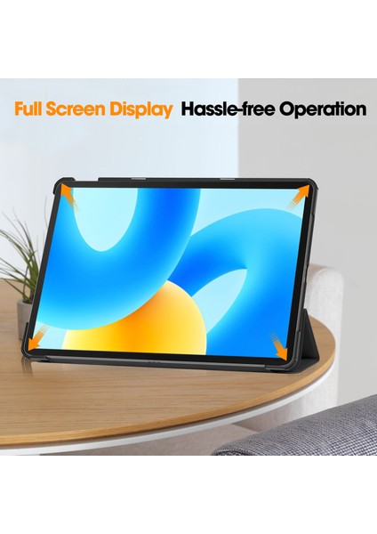 Huawei Matepad 11.5 Için Üç Katlı Stand Tablet Kılıfı Otomatik Uyandırma/uyku Tablet Deri Kapak-Siyah (Yurt Dışından)