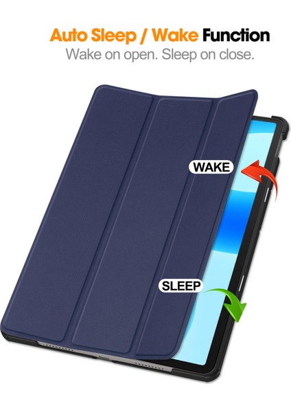 Huawei Matepad 11.5 Için Üç Katlı Stand Tablet Kılıfı Otomatik Uyandırma/uyku Tablet Deri Kapak-Mavi (Yurt Dışından)