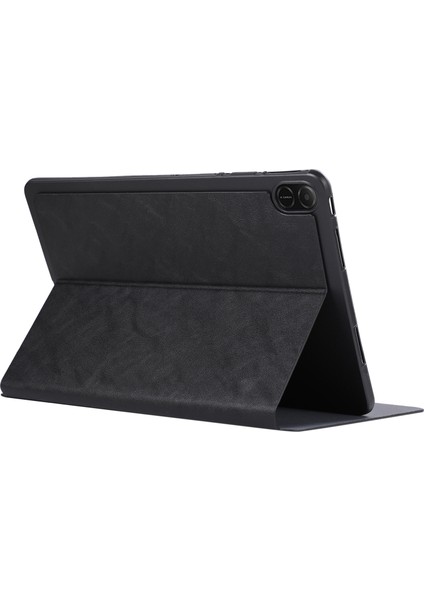 Honor Pad X8A Darbeye Dayanıklı Kılıf Standlı Pu Deri Tablet Kılıfı-Siyah (Yurt Dışından)