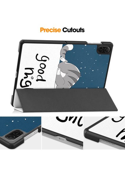 Honor Pad X8A Kılıf Desen Baskı Deri Standı Tablet Kapak-Kedi Için (Yurt Dışından)