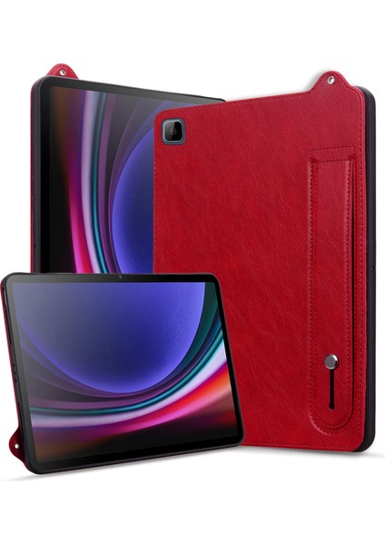 Tablet Kılıfı Honor Pad X8/pad X8 Lite/pad 6 10.1 Inç/huawei Enjoy Tablet 2 10.1 El Kayışı Kickstand Deri Kapak-Kırmızı (Yurt Dışından)