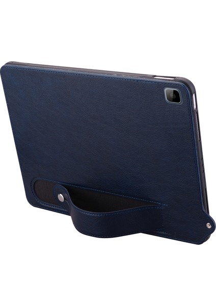 Tablet Kılıfı Honor Pad X8/pad X8 Lite/pad 6 10.1 Inç/huawei Enjoy Tablet 2 10.1 El Kayışı Kickstand Deri Kapak-Mavi (Yurt Dışından)