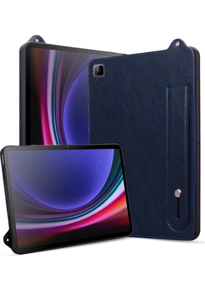 Tablet Kılıfı Honor Pad X8/pad X8 Lite/pad 6 10.1 Inç/huawei Enjoy Tablet 2 10.1 El Kayışı Kickstand Deri Kapak-Mavi (Yurt Dışından)
